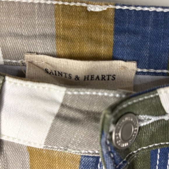 Saints & Hearts Colorful Striped Flare Jeans - Picture 8 of 11